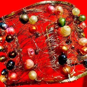 (Believed To Be) Handmade Beaded Bangle Bracelet